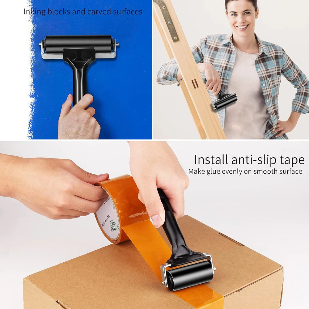 Soft Rubber Brayer Rollers for Printmaking & Crafting (6cm & 10cm)