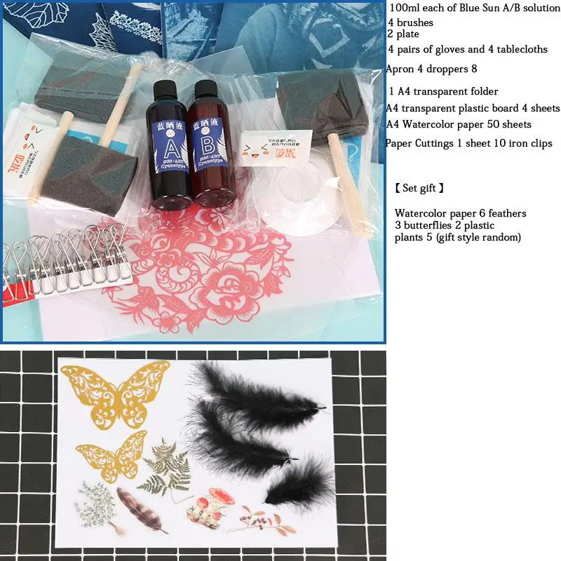 Cyanotype Liquid DIY Kit – Fabric & Paper Printmaking (100ml/200ml)